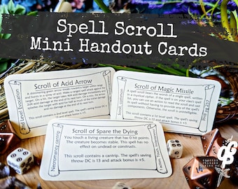 Spell Scroll Mini Cards: Fillable PDF Template for D&D 5e