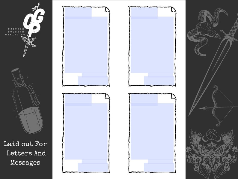 Index Card Letter Handout Template DND Prop Printable Form Etsy Australia