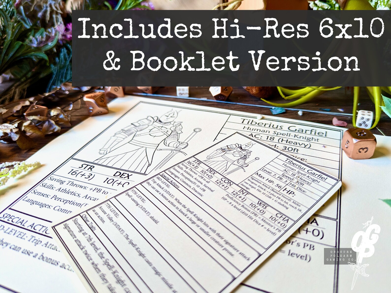 Index Card Character Sheet Player or NPC Printable Form Fillable PDF