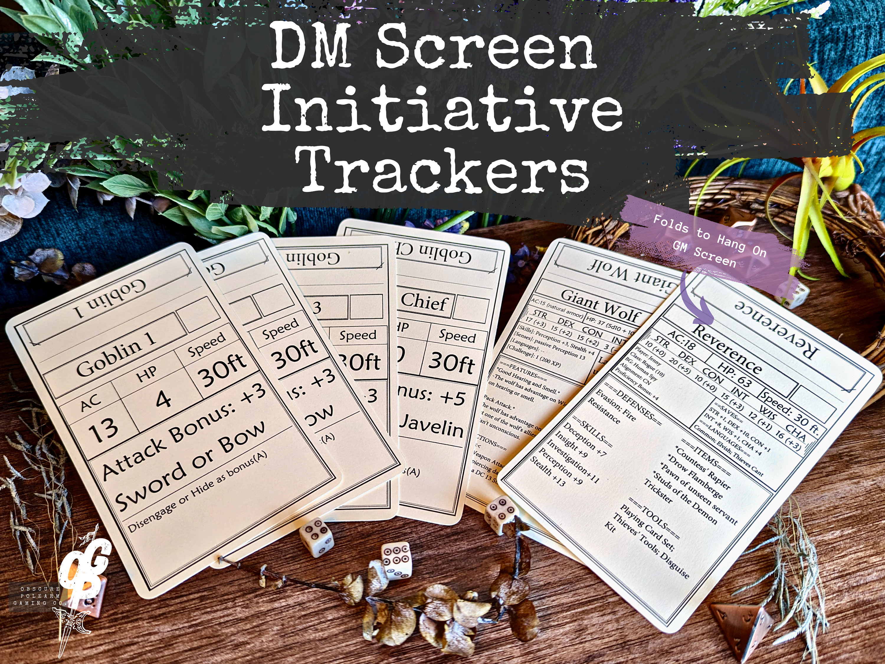 DM Screen Initiative Tracker Cards: Form-fillable PDF for Dungeons and ...