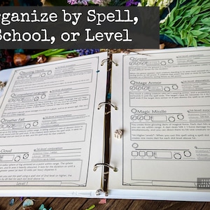 PDF Spell Book &amp; Binder | Dnd Prop | Printable Form Fillable PDF for ...
