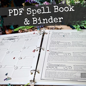 PDF Zauberbuch & Sammelmappe | DnD Prop | Druckbares, ausfüllbares PDF für Dungeons and Dragons 5e und andere Fantasy-Rollenspiele