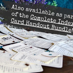 Index Card Character Sheet | Player or NPC | Printable Form Fillable ...