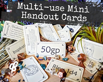 DnD Handout Cards: Fillable PDF, RPG Props for Dungeons and Dragons 5e