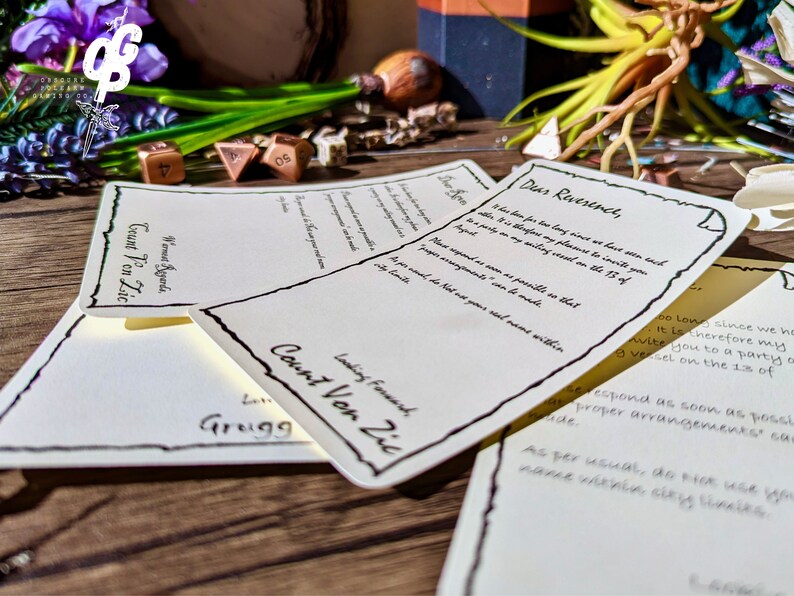 Index Card Letter Handout Template DND Prop Printable Form Fillable PDF