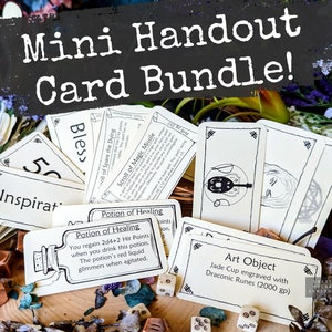 Mini-uitdeelkaartbundel | DnD-prop | Afdrukbaar formulier invulbare PDF voor Dungeons and Dragons 5e en andere Fantasy RPG's