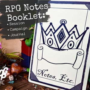 Carnet de notes RPG : modèle de journal imprimable pour D&D 5e (PDF à remplir par formulaire)