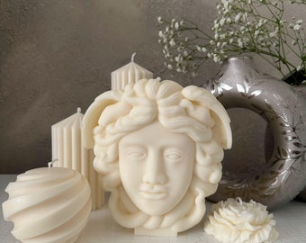 Medusa Candle - Custom Scents & Colors - Pillar Candle - Shaped Candle - Sculptural Candle - Soy Wax Candle - Home Decor - Gift