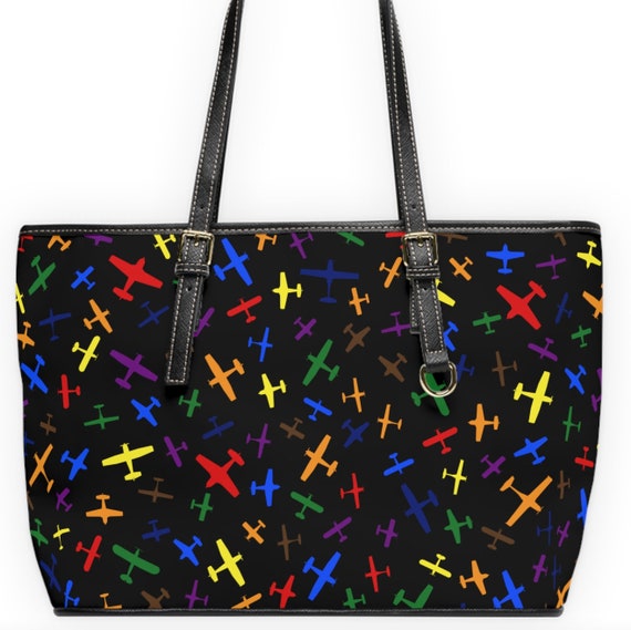 Rainbow Airplane Louis Leather Shoulder Bag