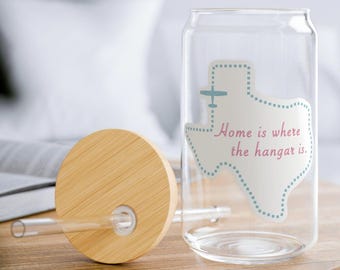 Home is Where the Hangar Is Sipper Glass, 16oz