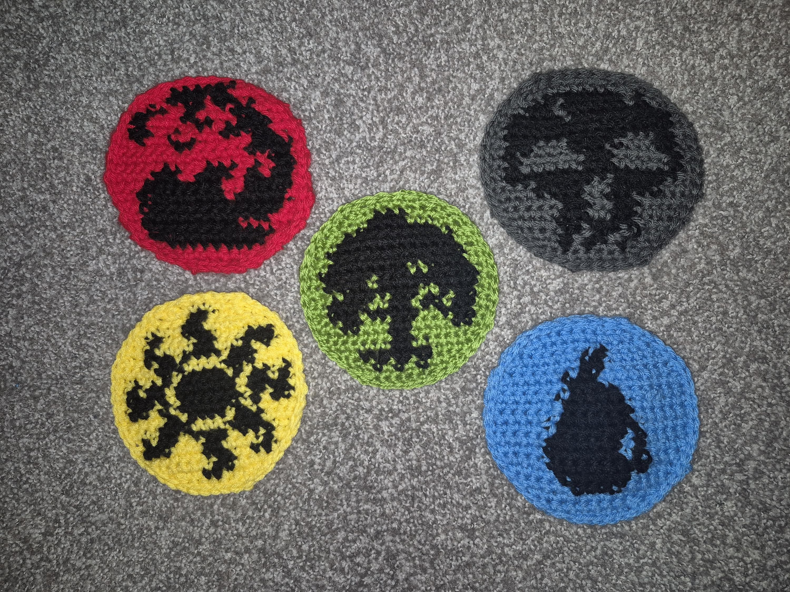 Magic the Gathering Mana Symbols Crochet Coasters - Etsy