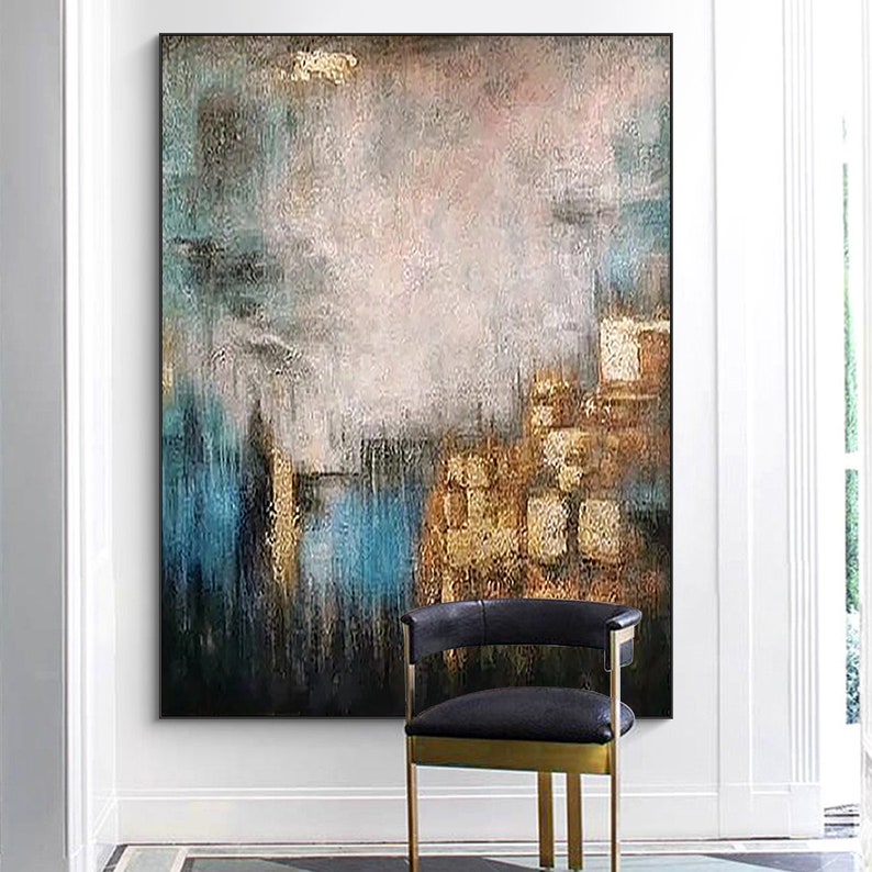 Large Blue Painting Abstract Art Extra Large Painting on Etsy UK