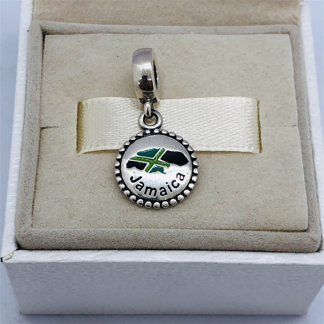 Pandora Jamaican Country Map Charm Pendant, S925 Sterling Silver