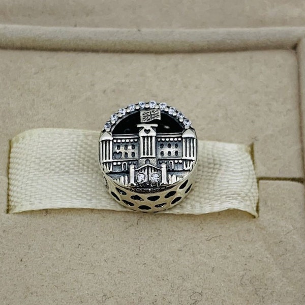 Pandora Sparkling Buckingham Palace Charm London Charm Travel Charm Pendentif | Bijoux en argent sterling S925 avec boîte-cadeau