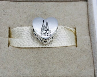 Pandora Cologne Cathedral charm Heart Bead Charm  Bracelet Pendant |new|with Box  / S925 Sterling Silver