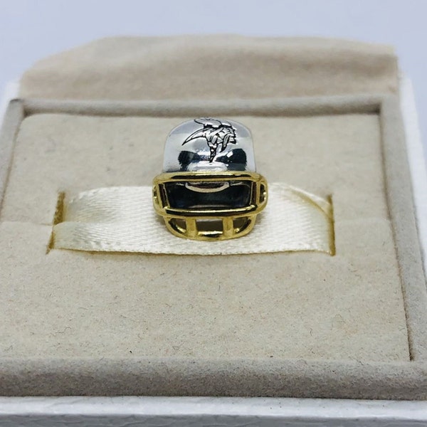 Pandora Minnesota Vikings voetbalhelm bedelhanger | S925 sterling zilveren sieraden met geschenkdoos | voor armband| voor ketting