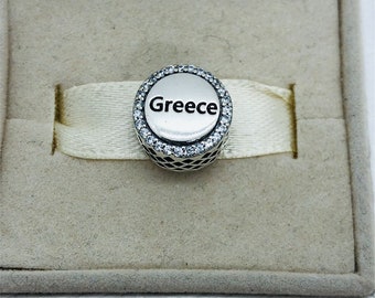 Pandora Greece Flag Charm Bead Charm Travel Charm S925 Sterling Silver,For Braceletwith Gift Box