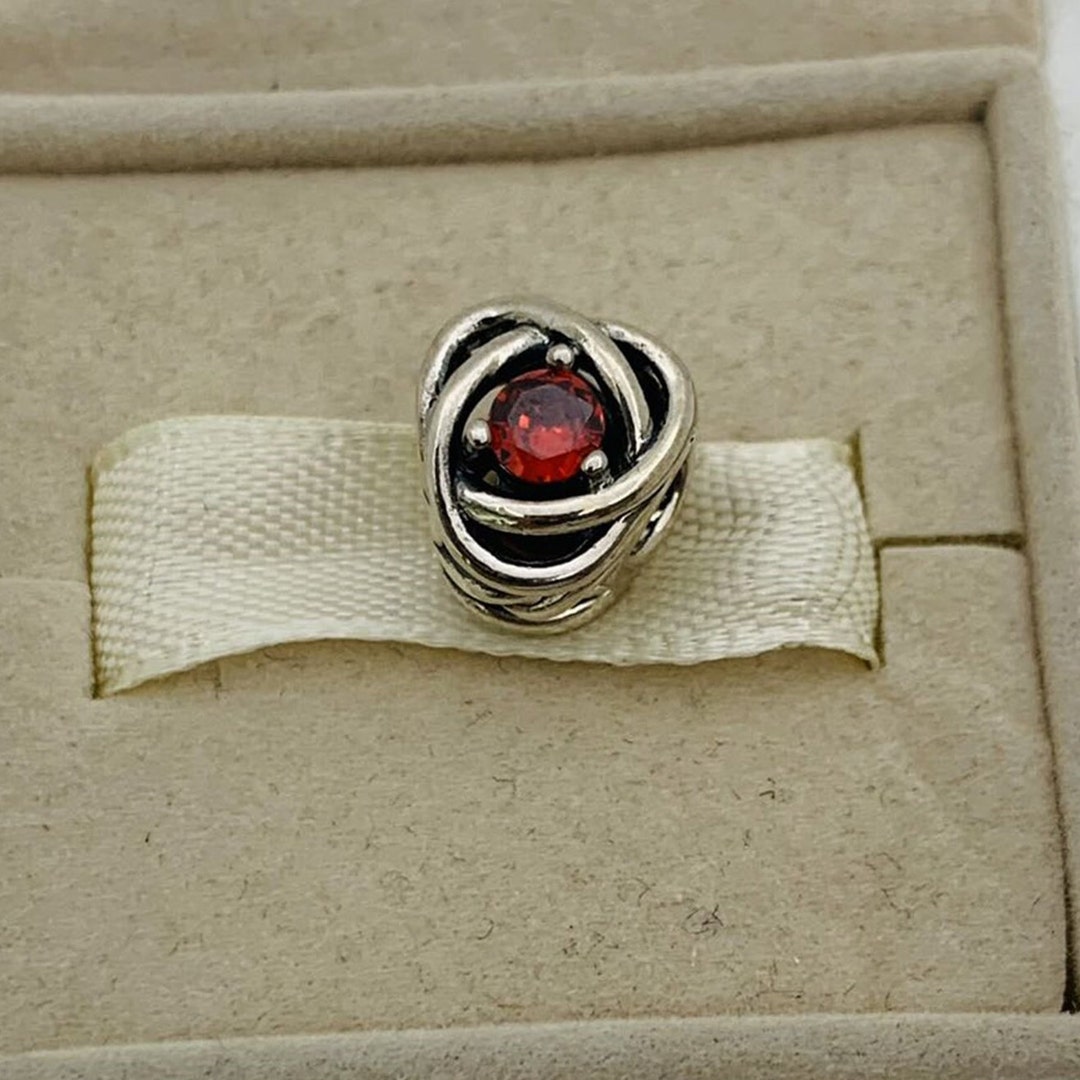 Pandora January Red Eternity Circle Charm Birthstone Pendantss925
