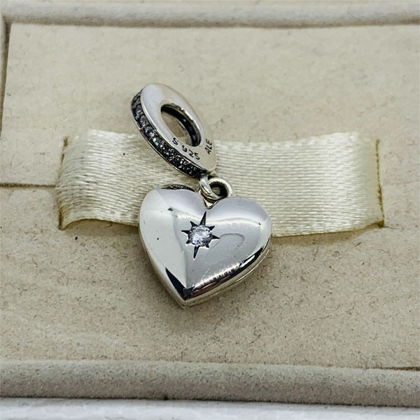 Pandora Openable Heart Locket Dangle Charm Pendant  |S925 Sterling Silver Jewelry with Gift Box