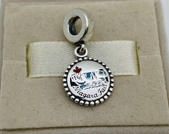 Ciondolo Pandora Cascate del Niagara/Ciondolo pendente esclusivo da viaggio/Argento sterling S925/braccialetto con ciondoli/collana con ciondolo/con confezione regalo