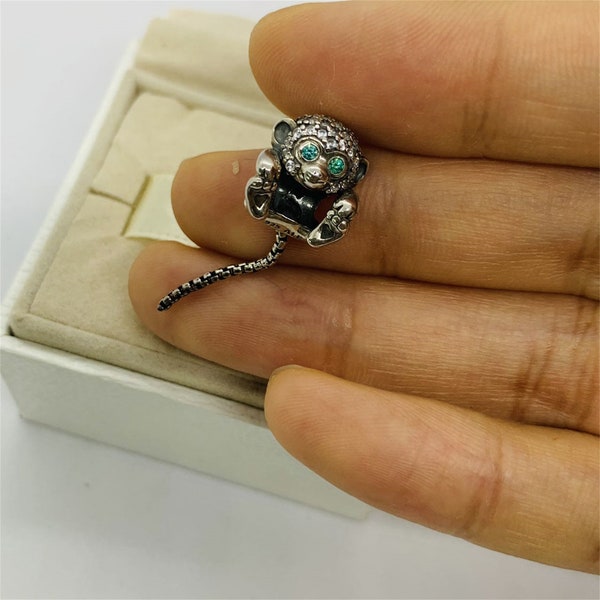 Pandora Pavé Monkey Charm sparkling cheeky monkey Animals and Pets gift Pendant Bead Pendant| S925 sterling silver / with gift Box