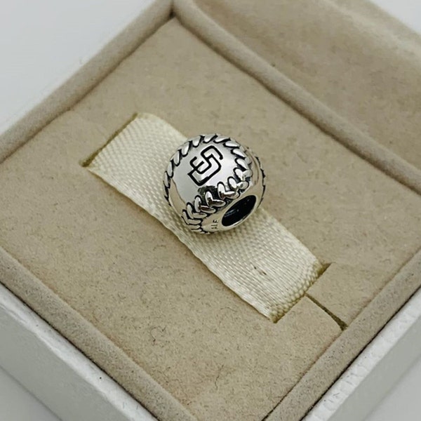 Pandora San Diego Padres Charm Baseball Charm Pendant|S925 Sterling Silver jewelry|Bracelet charm, Necklace pendant