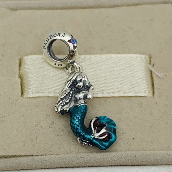 Pandora The Little Mermaid Ariel Dangle Charm Gifts Pendant S925 Sterling Silver Jewelry with Gift Box