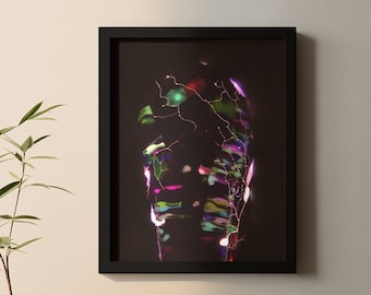 Zebrafish Brainbow Cell Art Print: Neurology Home Decor