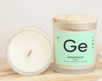 Germanium Candle – Periodic Table, Coconut Soy Wax, Wood Wick