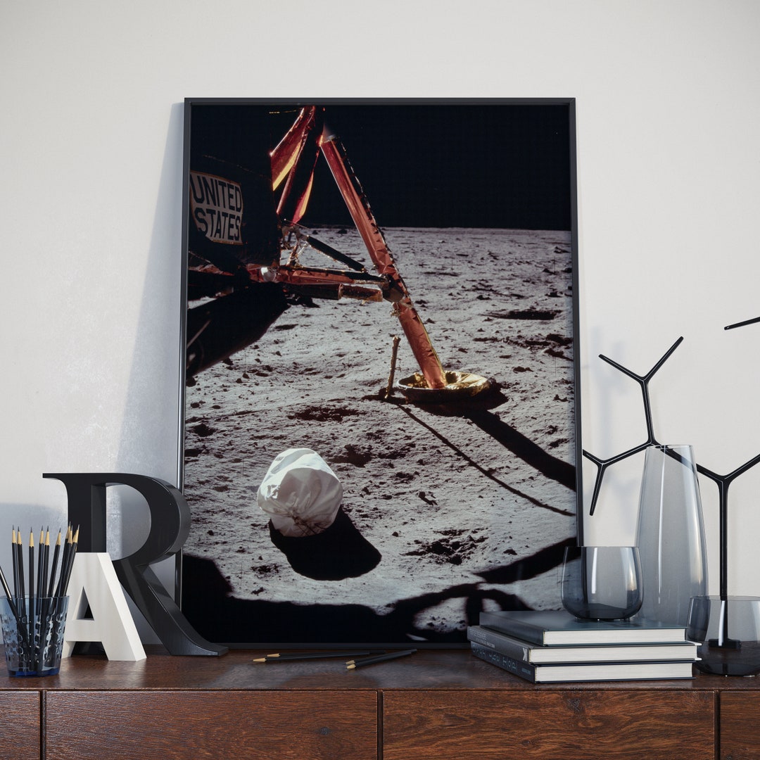 NASA Moon Landing Print: Neil Armstrong First EVA Art - Etsy