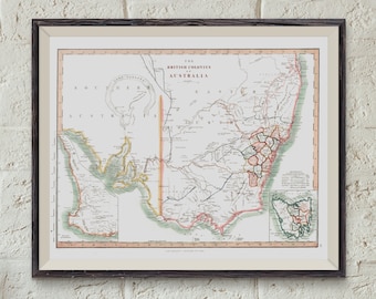 1800年代のオーストラリアの地図 067 南半球 旅行 休暇 冒険 島 オズ