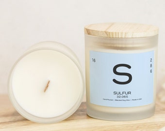 Sulfur Element Candle – Hand-Poured Coconut Soy, Wood Wick