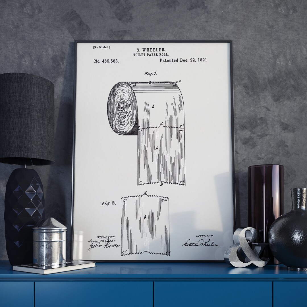 Vintage Toilet Paper Roll Patent Print: 1891 Bathroom Decor - Etsy