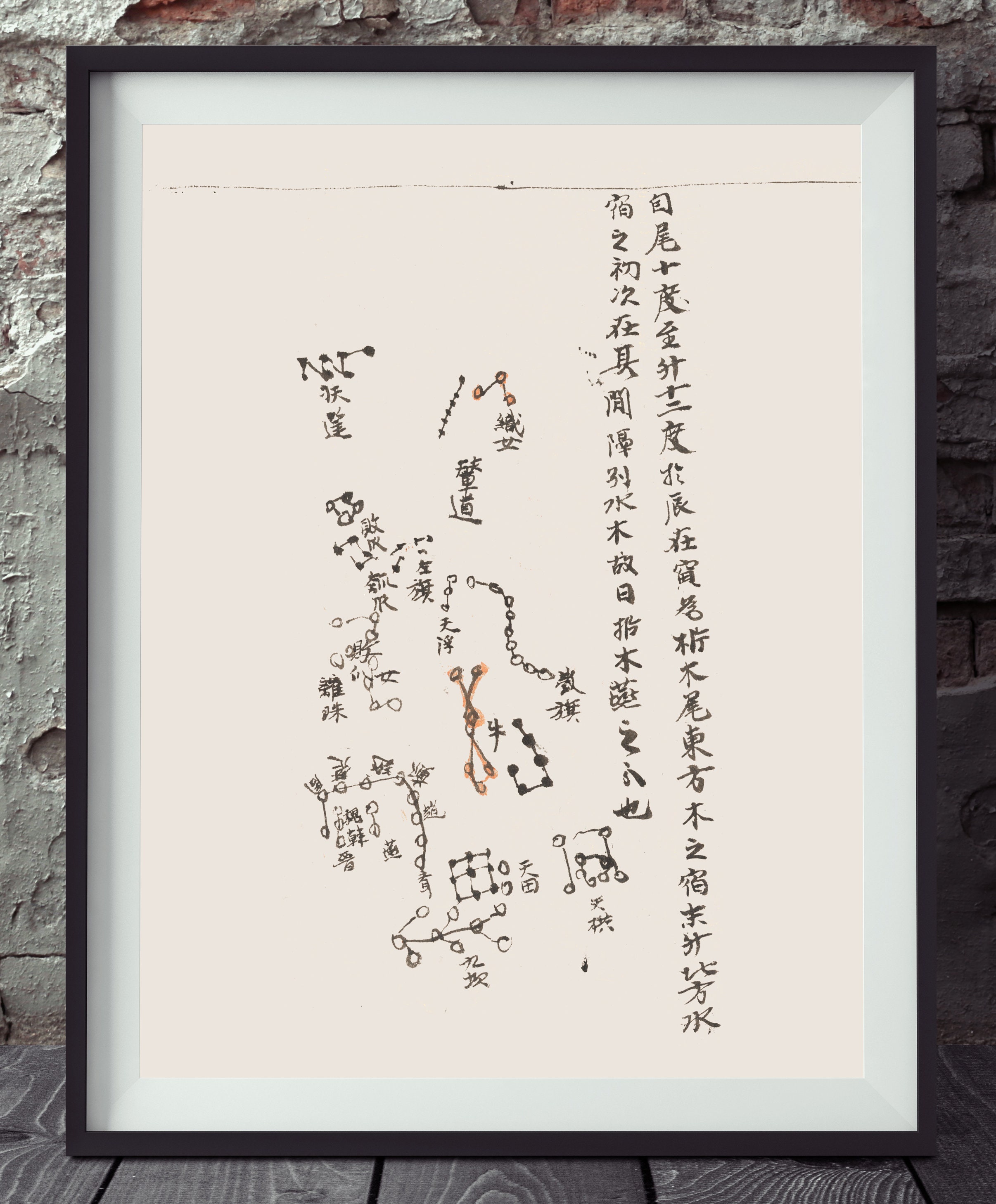 Dunhuang Star Map Restored Art Print Lunar Month 12 Ancient Chinese