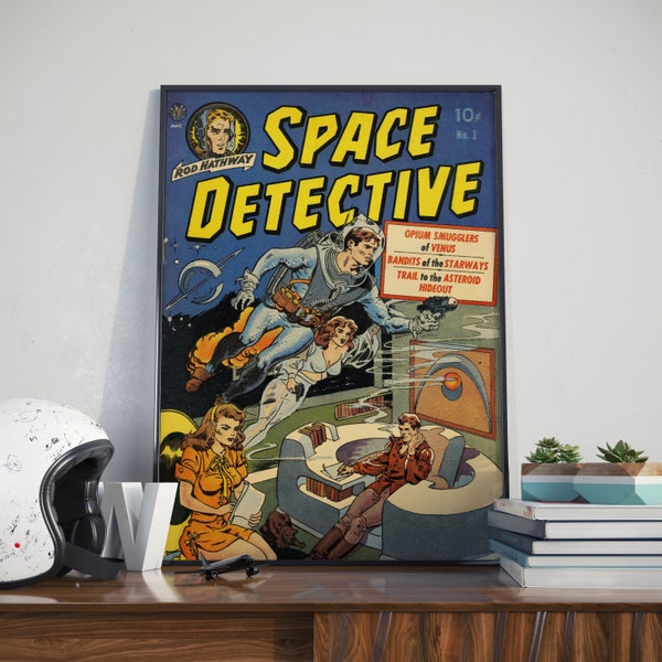 Space Detective Comic #1 Front Cover Art Print - Vintage Sci-Fi Series Debut