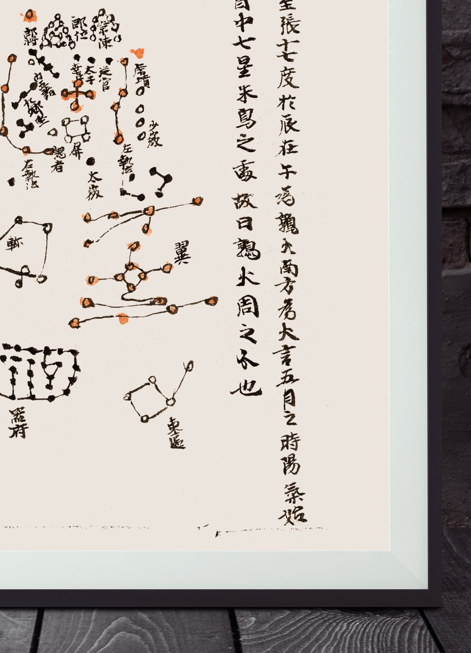 Dunhuang Star Map Restored Art Print - Lunar Month 8 - Ancient Chinese ...