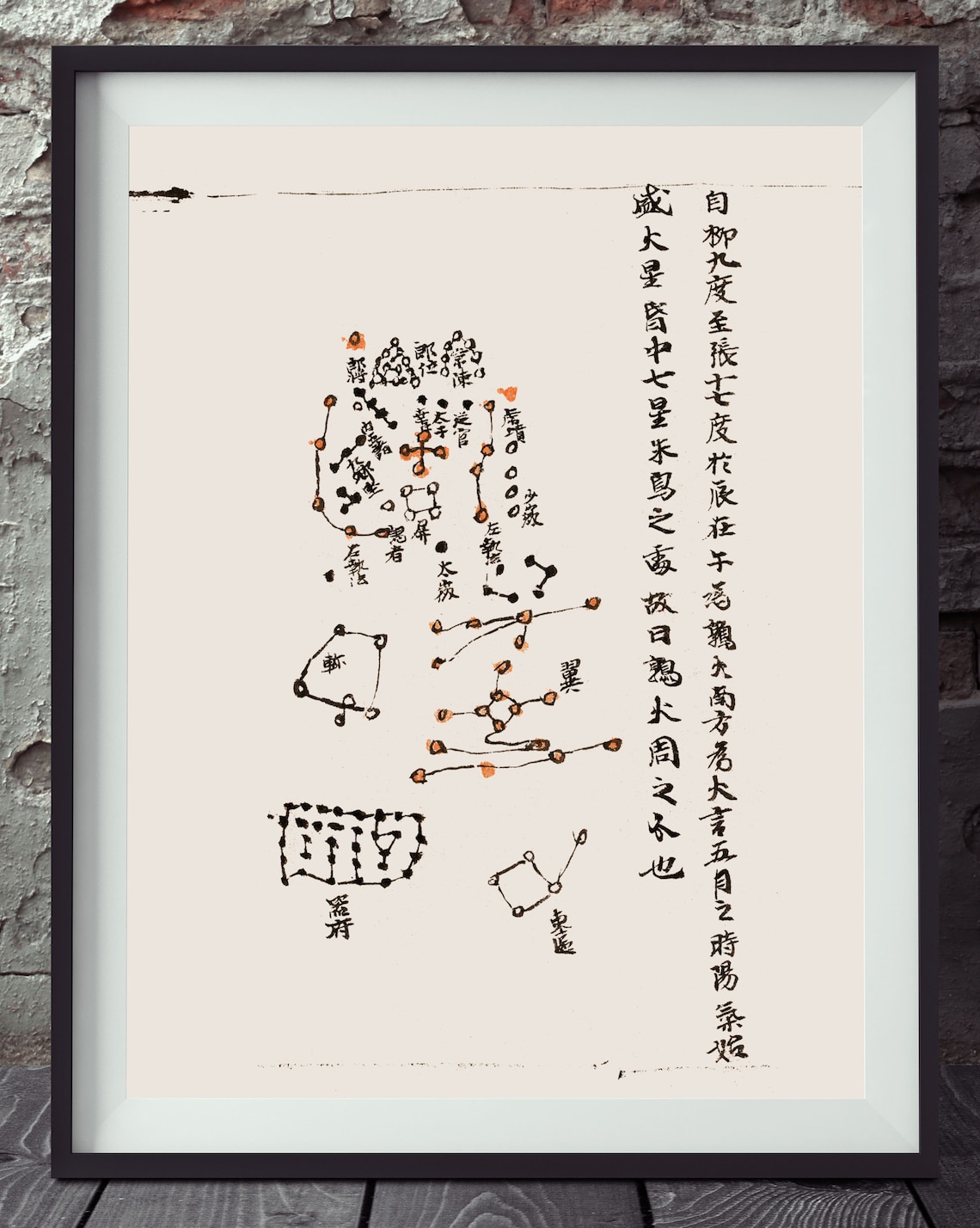 Dunhuang Star Map Restored Art Print - Lunar Month 8 - Ancient Chinese ...