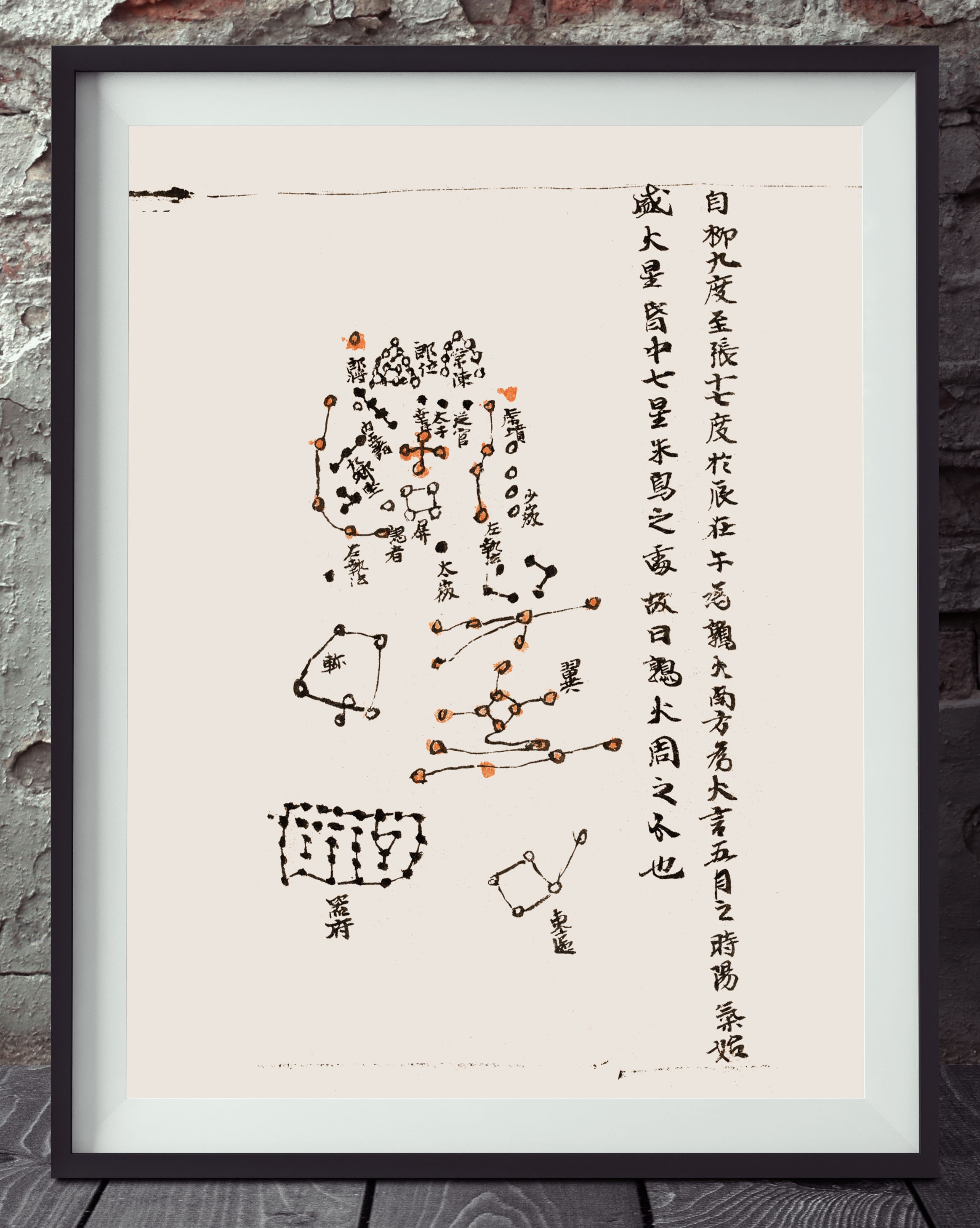 Dunhuang Star Map Restored Art Print - Lunar Month 8 - Ancient Chinese ...