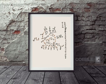 Polar Region Map Restored Art Print - Vintage Arctic & Antarctic Exploration Chart