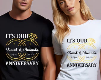 Custom Anniversary Couple Shirts: Personalized Wedding T-shirts