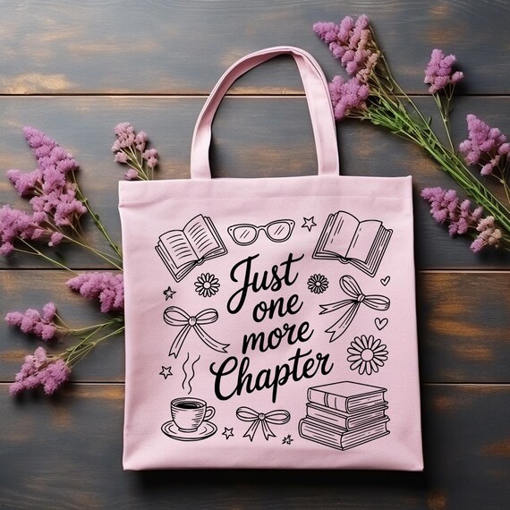 Book Lover Tote Bag: Coffee, Daisies, and Bow - Cotton Canvas