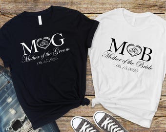 Custom Mother of Bride/Groom Shirt: Wedding Date, Gold Lettering