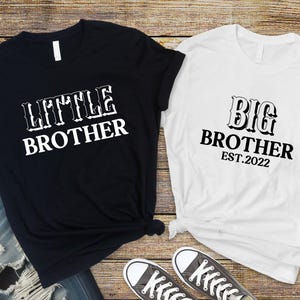 Matching Brother Est. Shirt, Big Brother Tee, Bigger Brother Shirt, Biggest Brother Tee, Little Brother Sibling Tees, Brother Gift Shirt