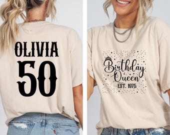 Custom 50th Birthday Queen Shirt: Personalized Bday Party Tee