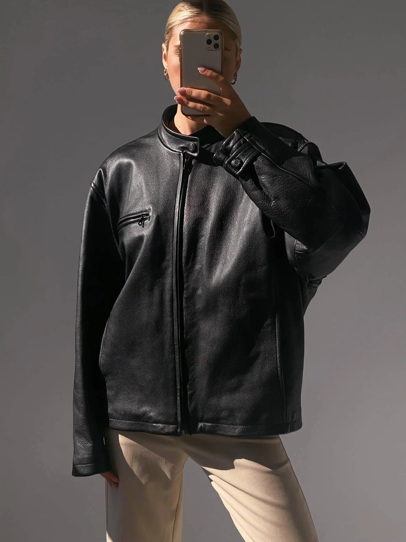 Ladies leather deals bomber jackets uk