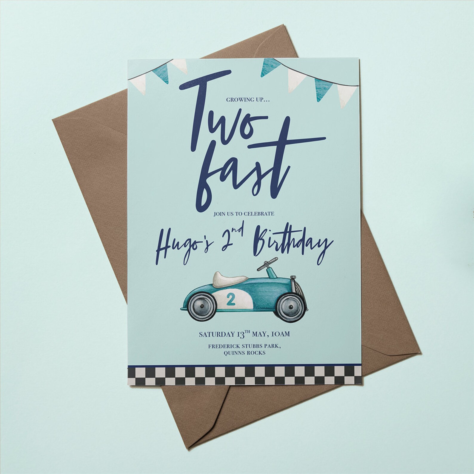 Custom Car Themed Birthday Invitation • 2nd Birthday Invitation • Two ...
