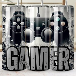Video Gaming Tumbler 6, Gamer 20 Unze Skinny Tumbler Sublimation Design Digitaler Download PNG, NUR DIGITAL, Videospiel-Player Tumbler Wrap