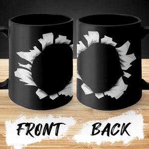 3D Cracked Wall Mug Wrap, 11oz And 15oz Mug Template, Mug Sublimation Design, Mug Wrap Template, Instant Digital Download PNG ,transparent