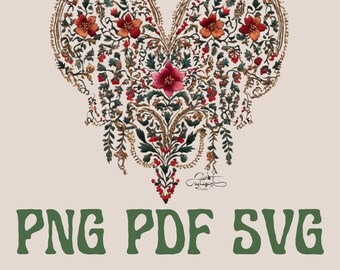 Beautiful Palestinian Tatreez design 6 | SVG png pdf Tatreez design | Palestinian 2 Layers Design |Sublimation printing |Palestinian Fashion