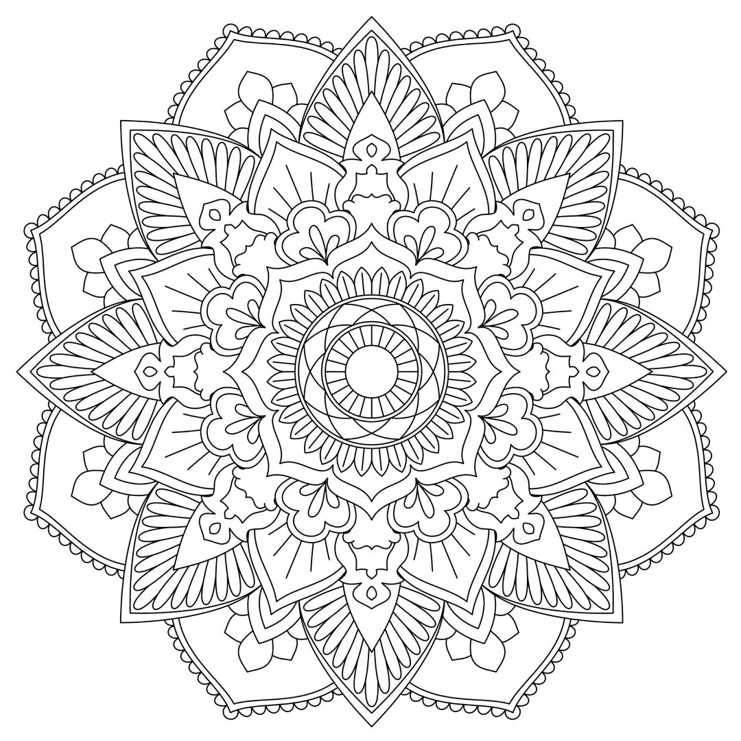 Floral Mandela Coloring Pages - Starter Bundle Version 2 - Etsy
